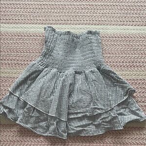 Blue/grey and White searsucker skort